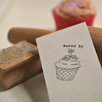 Personalised 'Baked By…' Cupcake Rubber Stamp, 3 of 5