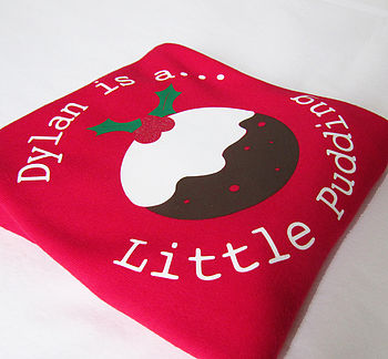 Personalised 'Little Pudding' Christmas Baby Grow, 4 of 6