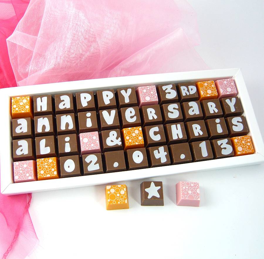 personalised anniversary chocolates by