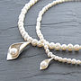 Calla Lily Pearl Necklaces, thumbnail 1 of 9