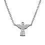 Sterling Silver Cubic Zironia Pave Angel Necklace, thumbnail 3 of 3