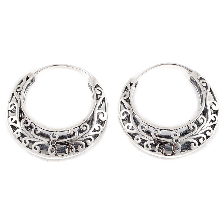 silver filigree hoop earrings by charlotte's web jewellery ...