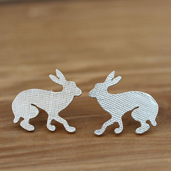 Silver Hare Earrings By Bryony Stanford | notonthehighstreet.com