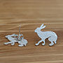 Silver Hare Earrings, thumbnail 2 of 3