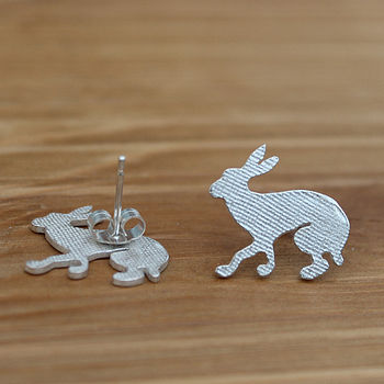 Silver Hare Earrings, 2 of 3