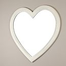 large ivory heart shaped wooden wall mirror by dibor ...