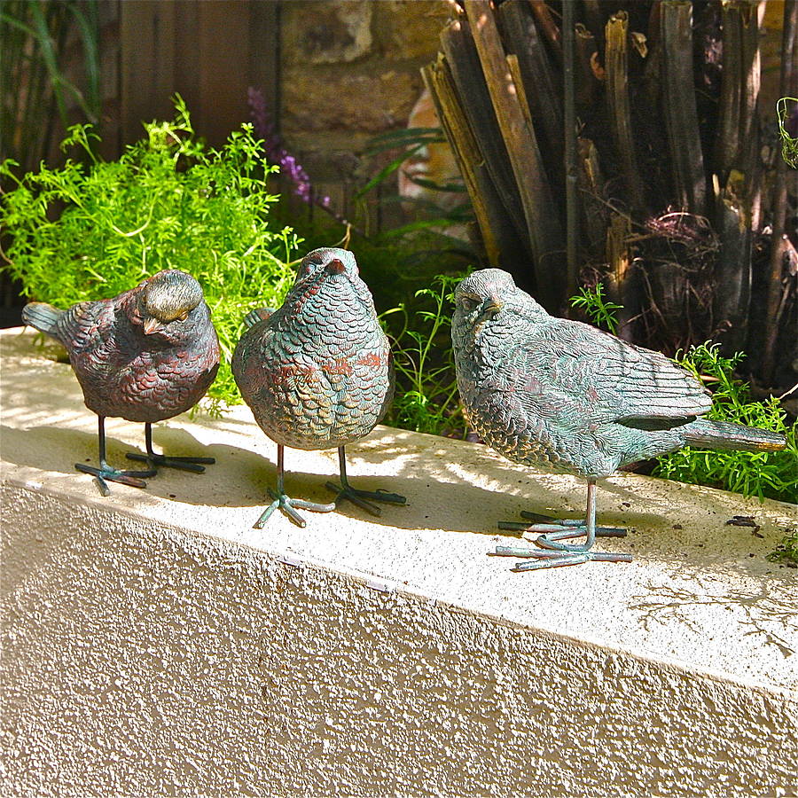 Three Little Bird Garden Figurines Lo007 By London Garden Trading   Original Three Little Bird Garden Sculptures 