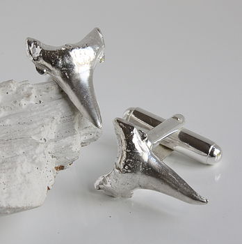 Silver Shark Tooth Cufflinks, 5 of 7