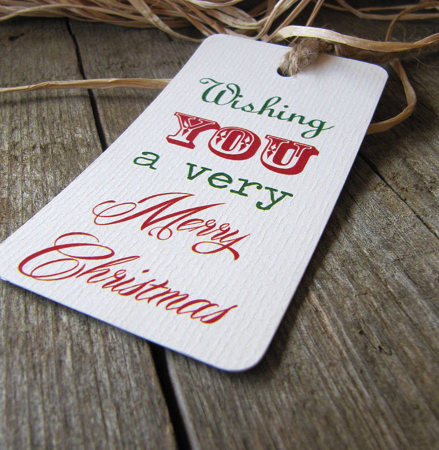 Pack Of Five 'merry Christmas' Gift Tags By Precious