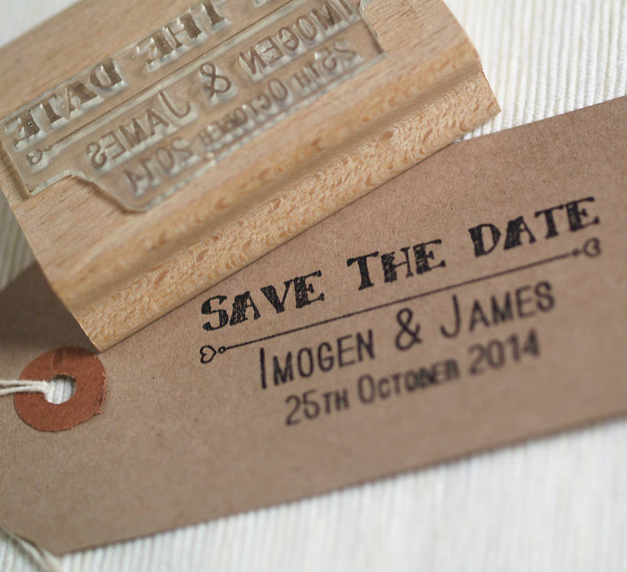 Save The Date Personalised Stamp By Pretty Rubber Stamps Notonthehighstreet Com