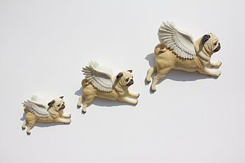 Hand Painted Flying Pug Wall Art, 2 of 3