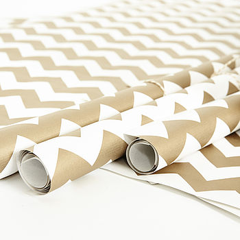 Gold Chevron White Christmas Wrapping Tags, 5 of 10
