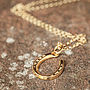Gold Lucky Horseshoe Charm Necklace, thumbnail 1 of 2