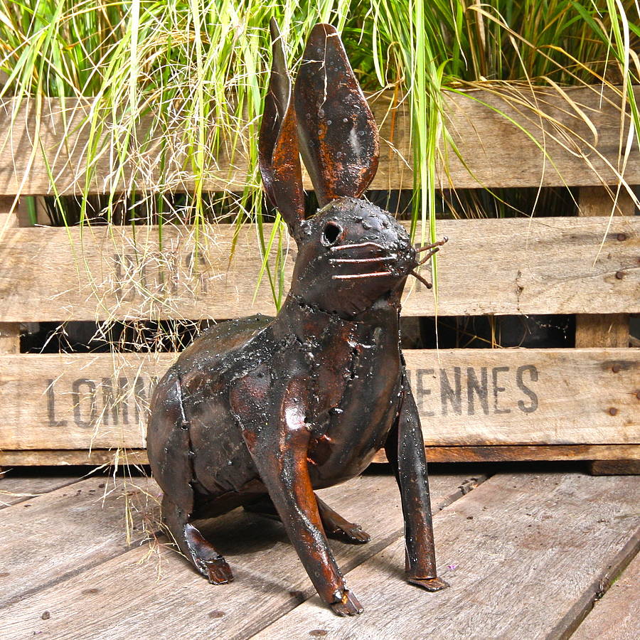 metal rabbit garden decoration by london garden trading