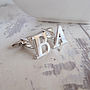 Silver Plated Initial Cufflinks, thumbnail 2 of 5