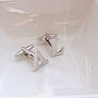 Silver Plated Initial Cufflinks, thumbnail 4 of 5