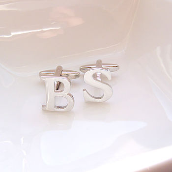 Silver Plated Initial Cufflinks, 5 of 5