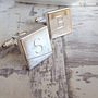 Personalised Silver Letter Tile Cufflinks, thumbnail 2 of 5