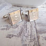 Personalised Silver Letter Tile Cufflinks, thumbnail 3 of 5