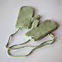 Handmade Woolly Mittens With Strings, thumbnail 10 of 11