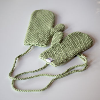 Handmade Woolly Mittens With Strings, 10 of 11