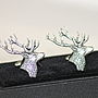 Pewter Stag's Head Cufflinks, thumbnail 3 of 3