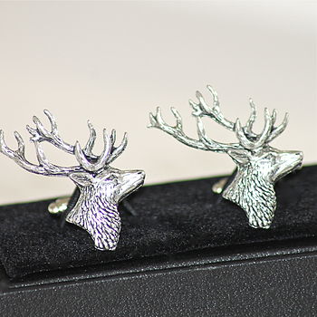 Pewter Stag's Head Cufflinks, 3 of 3