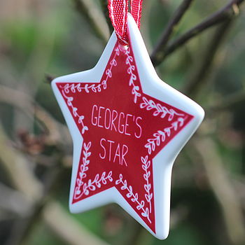 Personalised Star Christmas Tree Decoration, 6 of 7