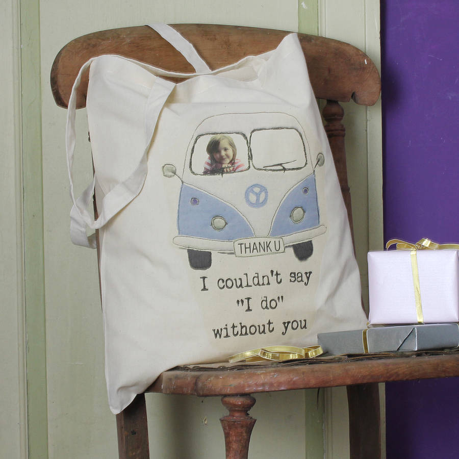 personalised campervan bridesmaid's tote bag by snapdragon ...