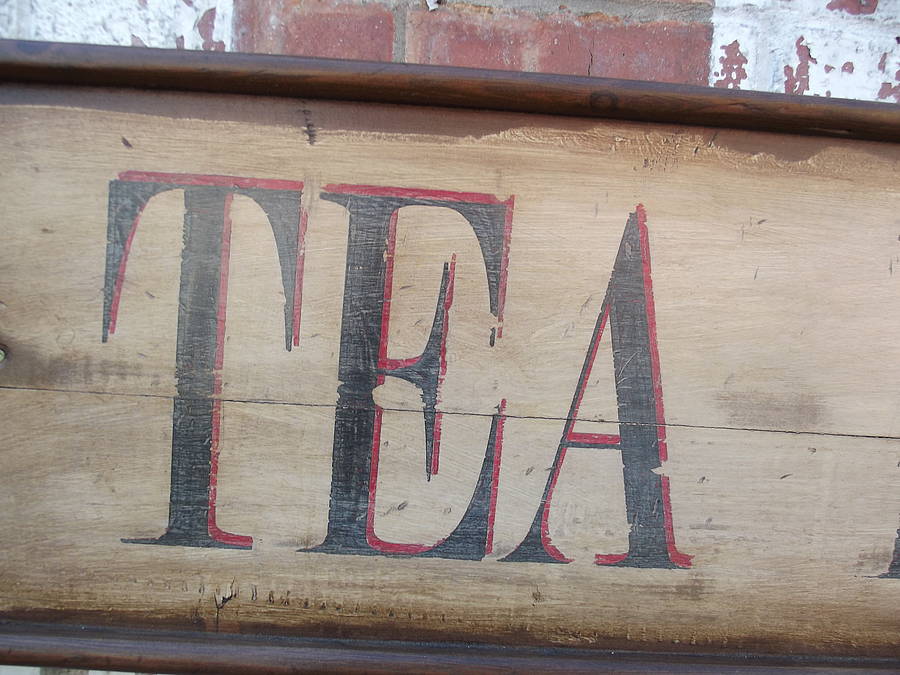 Large Tea Rooms Sign By Woods Vintage Home Interiors