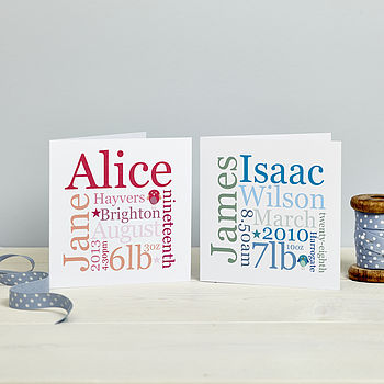 Personalised New Baby Card: Pink Or Blue, 3 of 3