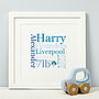Personalised New Baby Typographic Print, thumbnail 1 of 5
