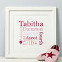 Personalised New Baby Typographic Print, thumbnail 3 of 5