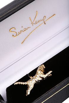 Tiger Cufflinks 18ct Gold On Silver, 3 of 3