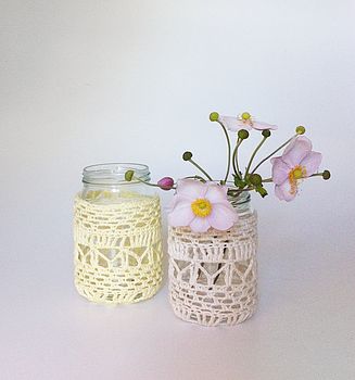 Organic Cotton Lace Vase And Candle Holder, 12 of 12