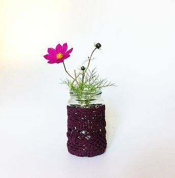 Organic Cotton Crochet Candle Lantern And Vase, 2 of 6