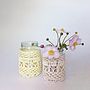 Organic Cotton Crochet Candle Lantern And Vase, thumbnail 3 of 6