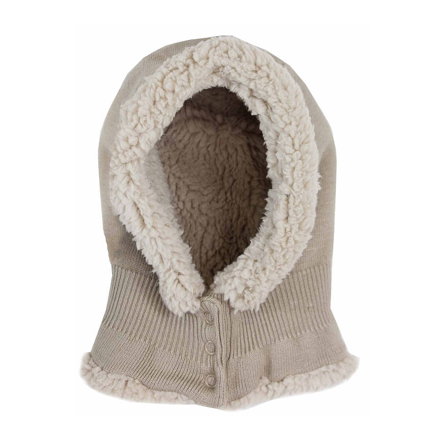 French Design Cashmere Fleece Lined Hood By Chateau de Sable ...