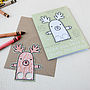 Reindeer Finger Puppet Christmas Card, thumbnail 2 of 10