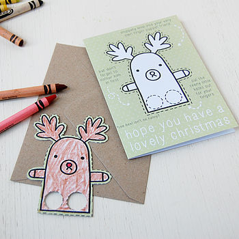 Reindeer Finger Puppet Christmas Card, 2 of 10