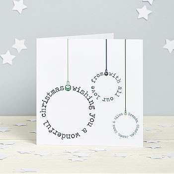 Personalised Typographic Bauble Cards, 4 of 5