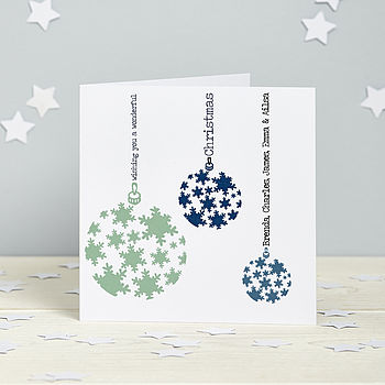 Personalised Snowflake Bauble Cards, 2 of 2