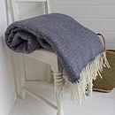 sage green and purple wool throw by marquis & dawe | notonthehighstreet.com