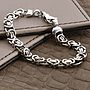 Men's Heavy Silver Chain Detail Bracelet, thumbnail 1 of 4