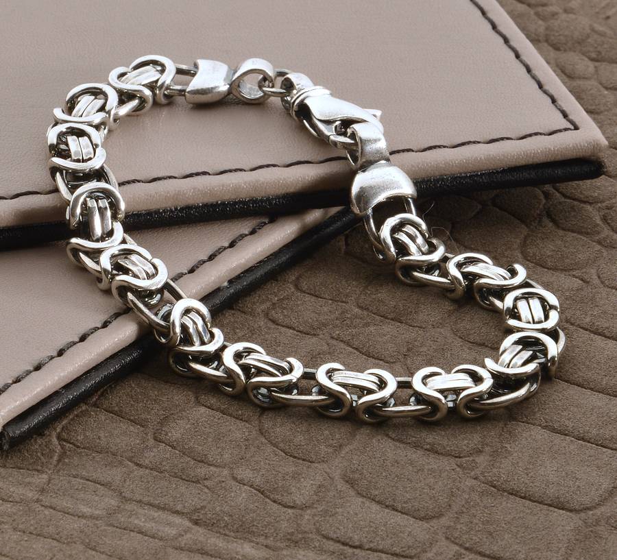 Silver Bracelet For Men : Brilliant Sterling Silver 925 Mens Bracelet ...