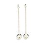 Silver Open Circle With Gold Ball Long Loop Earrings, thumbnail 4 of 6