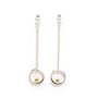 Silver Open Circle With Gold Ball Medium Loop Earrings, thumbnail 3 of 5