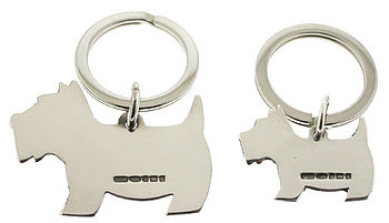 Personalised Sterling Silver Scottish Terrier Keyring, 2 of 5