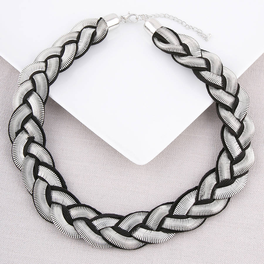 Silver Rope Necklace By Baronessa