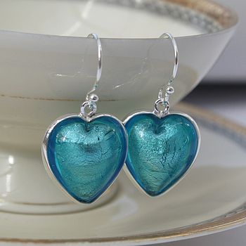Murano Glass And Silver Heart Earring, 2 of 12